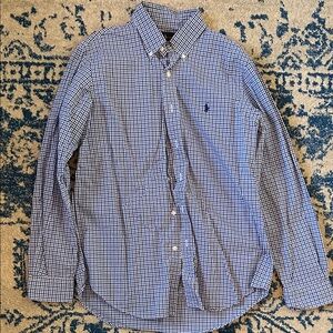 Men's Blue Checkered Ralph Lauren button down